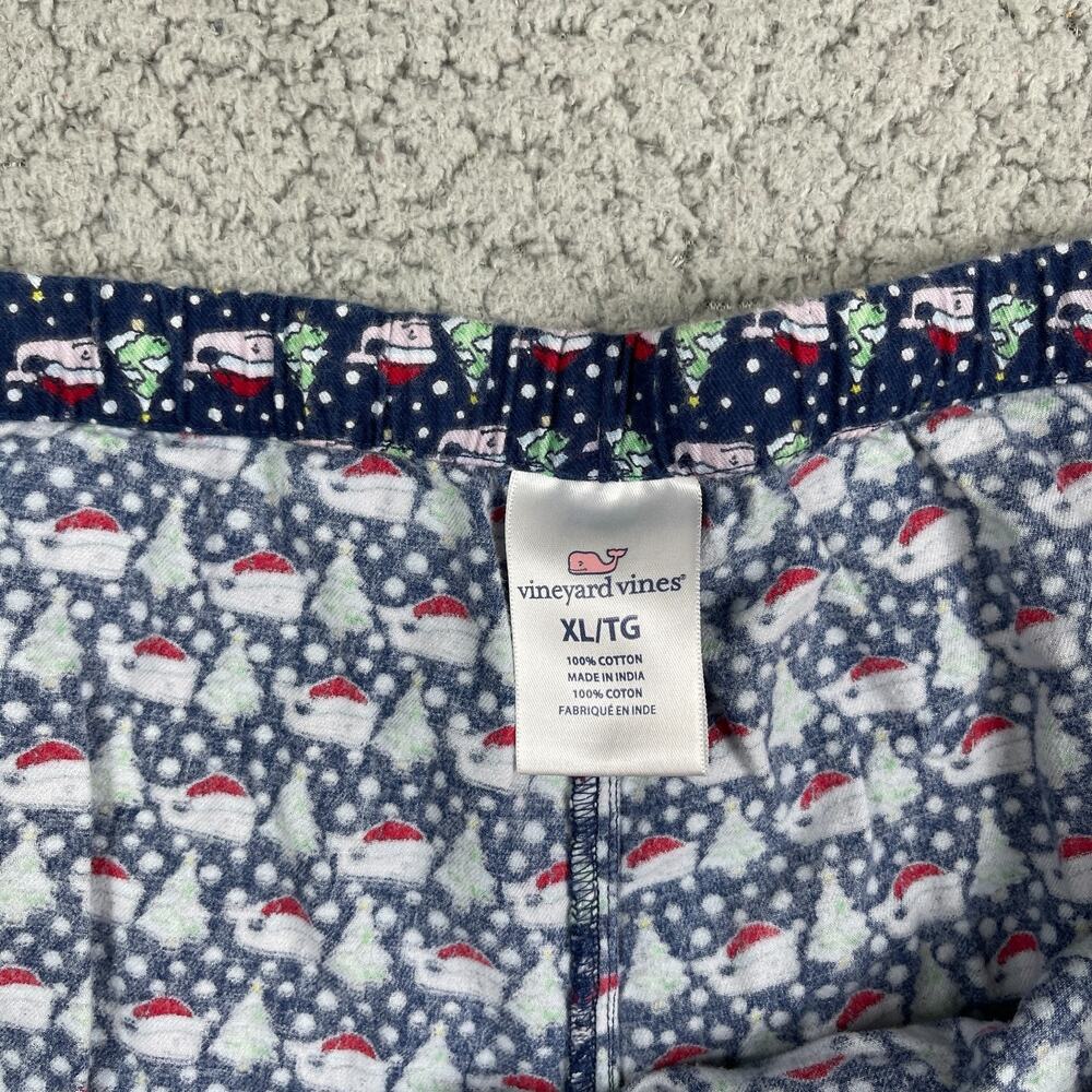 Vineyard Vines Santa Whale Mens Christmas Holiday Cotton Pajama Bottoms Pants XL - Picture 3 of 6
